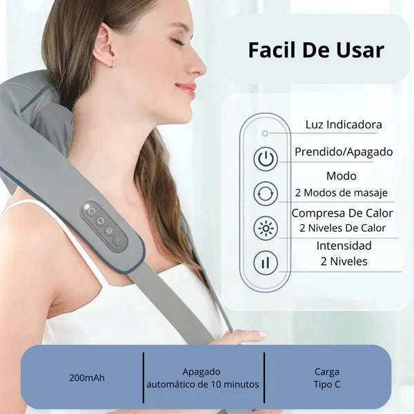 Masajeador inteligente de manos libres para cuello y hombros